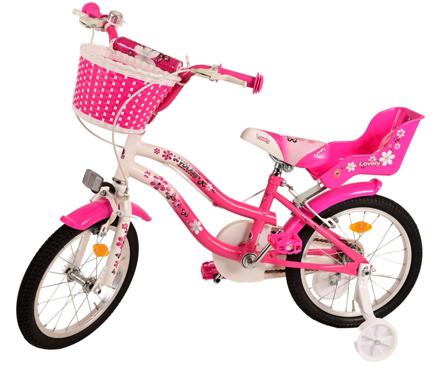 TPFSports Lovely Kinderfahrrad - Mädchen - 16 Zoll - 2 Handbremsen - Rot