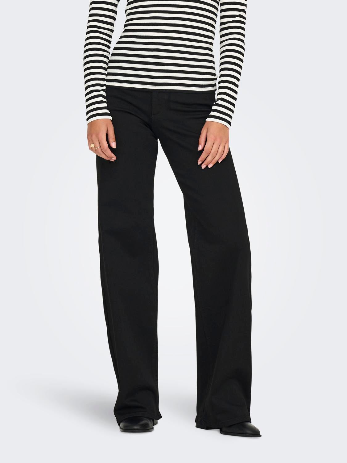 ONLMADISON Hohe Taille Weiter Beinschnitt Jeans Black Denim