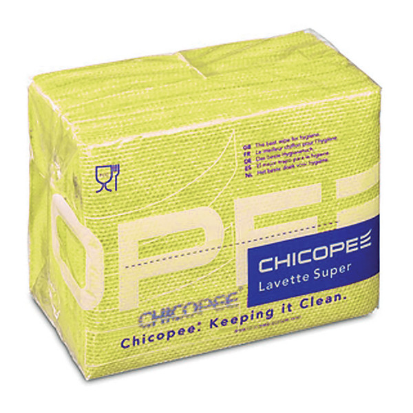 Lavettes non-tissées Chicopee Super jaunes, lot de 25