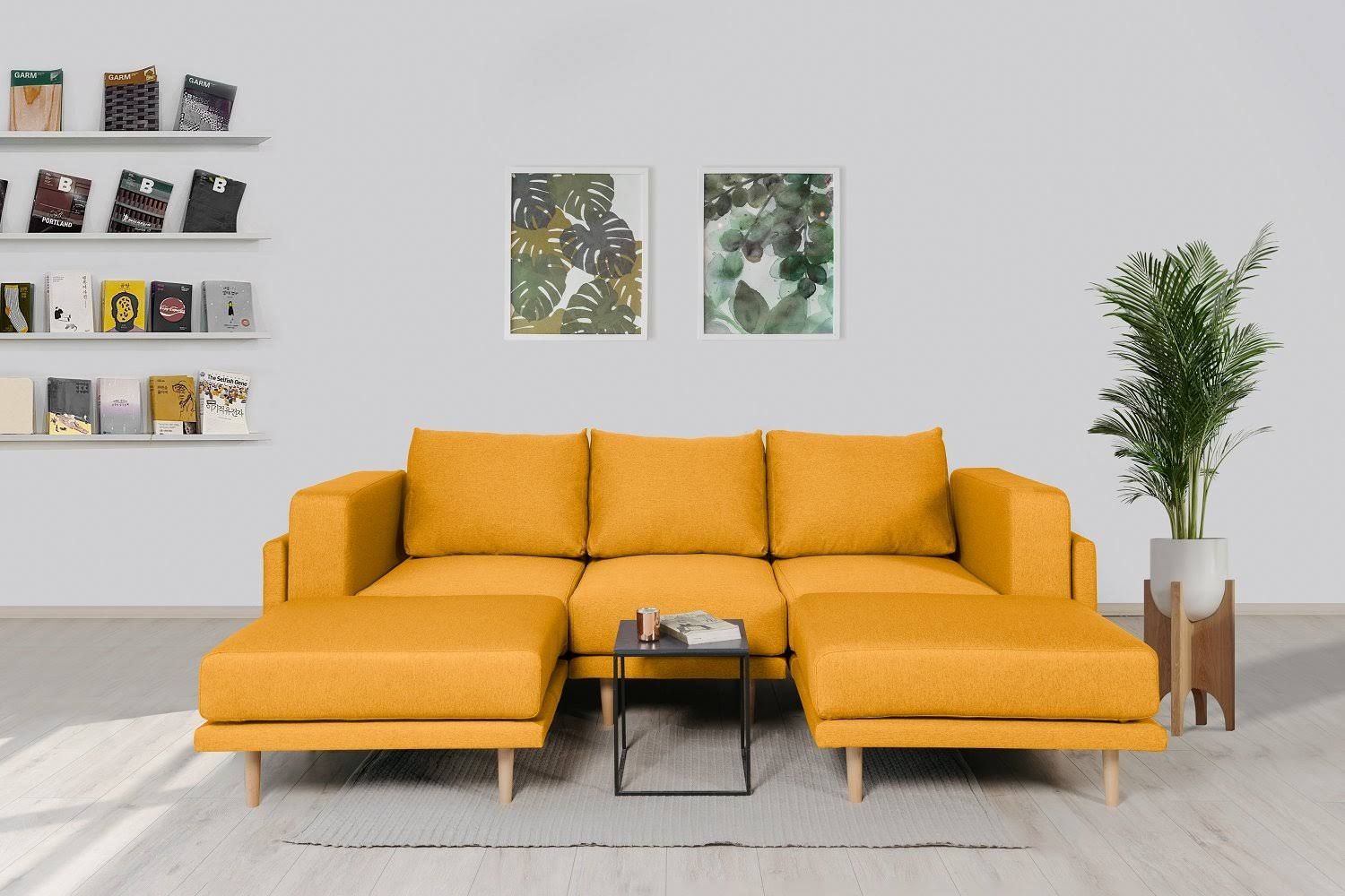 Modulares U-Form Sofa Donna mit Schlaffunktion, 247x156cm | Wechselbar