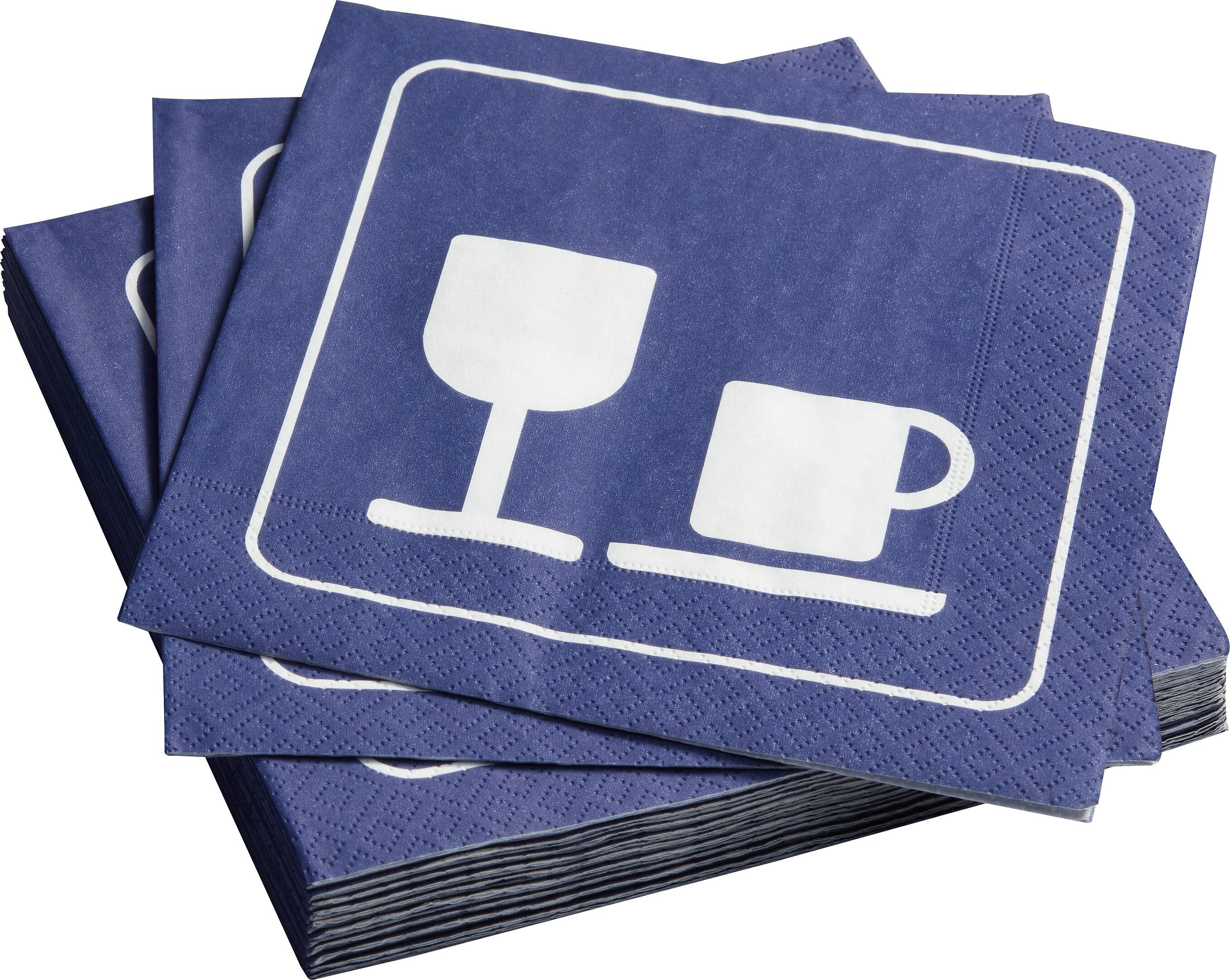 PICTO PAPIERSERVIETTEN BLAU BISTRO 33X33 - Blau / B: 33.0 cm x T: 33.0 cm