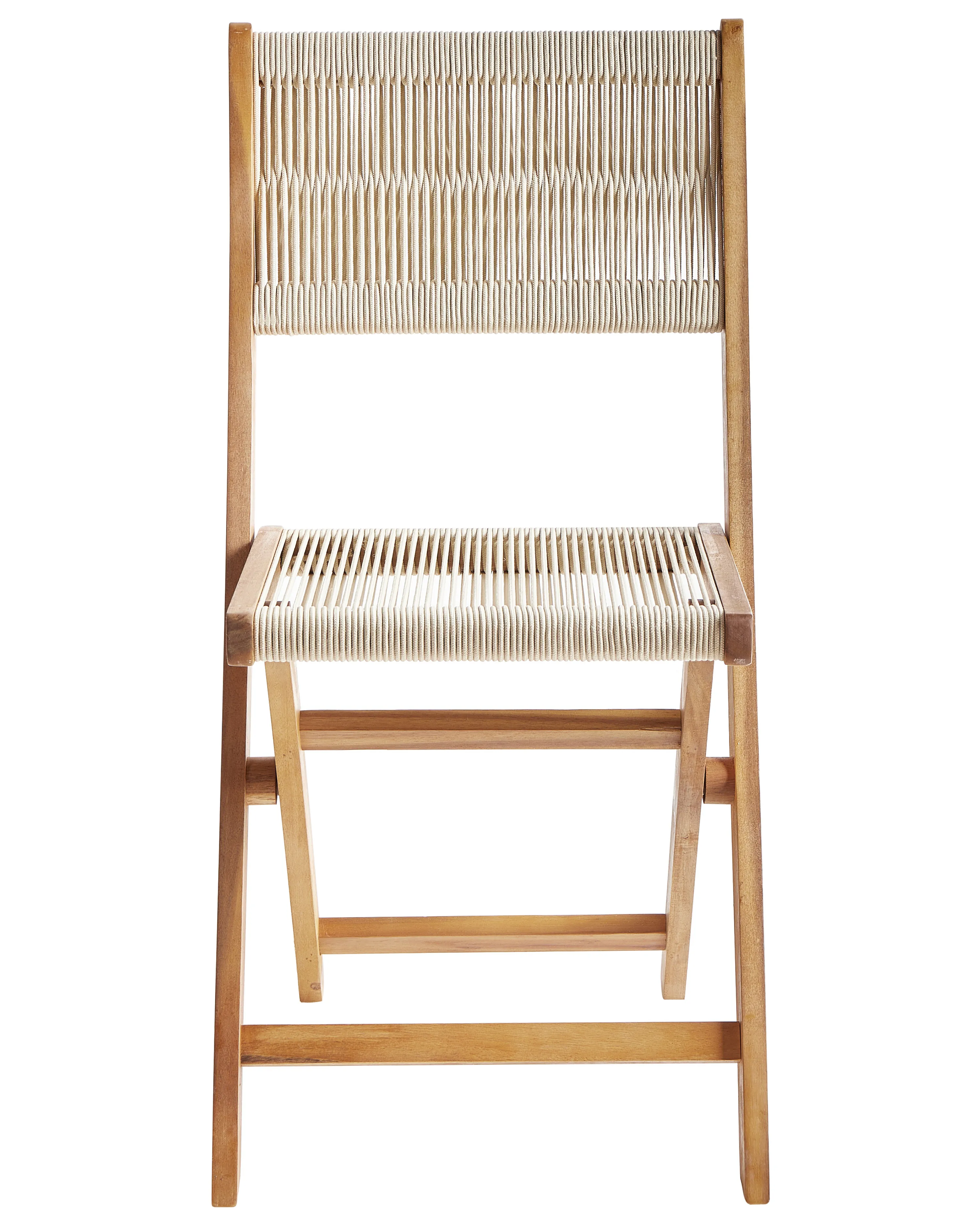 Set van 2 tuinstoelen PROSSEDI inklapbaar Acaciahout Beige