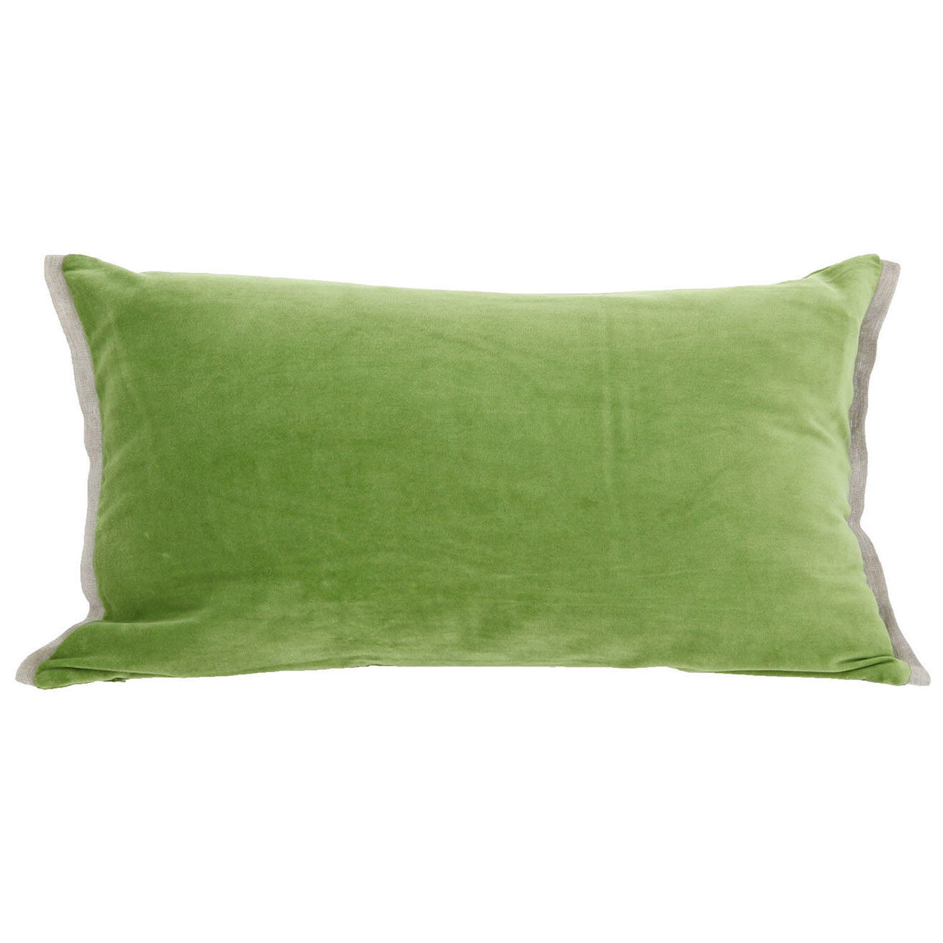 En Fil d'Indienne Housse de coussin Medicis velours avocat - 45x100 cm