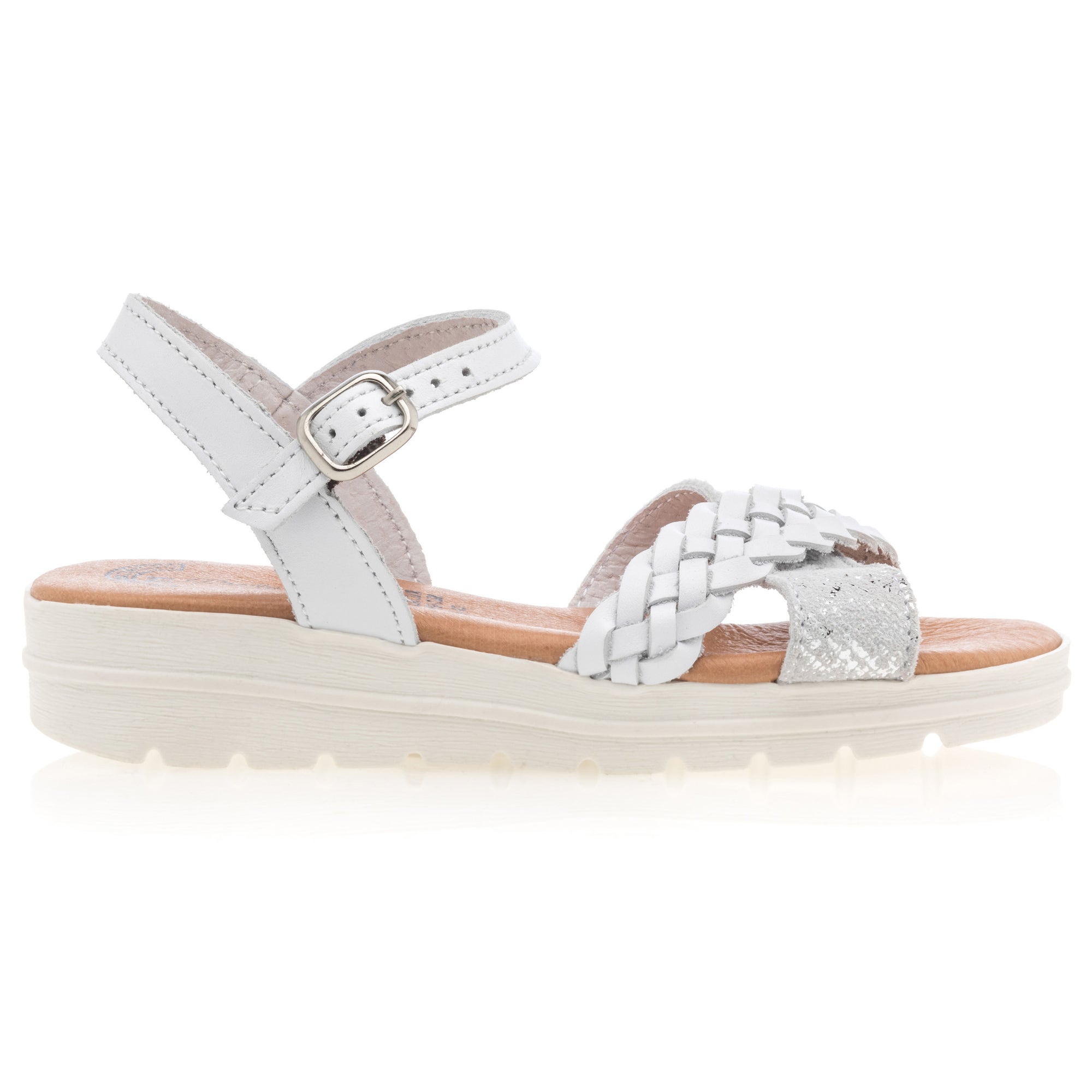 Sandales Fille en cuir blanc