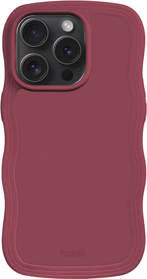 HoldIt Wavy Case iPhone 15 Pro Rød