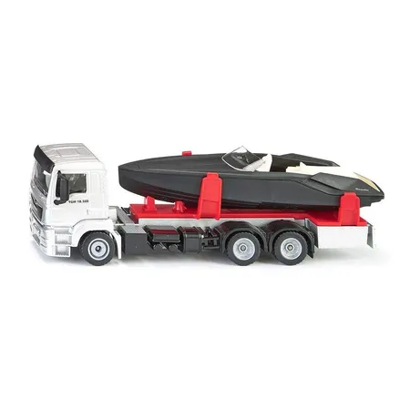 SIKU 2715 LKW mit Motorboot, 1:50, Metall/Kunststoff