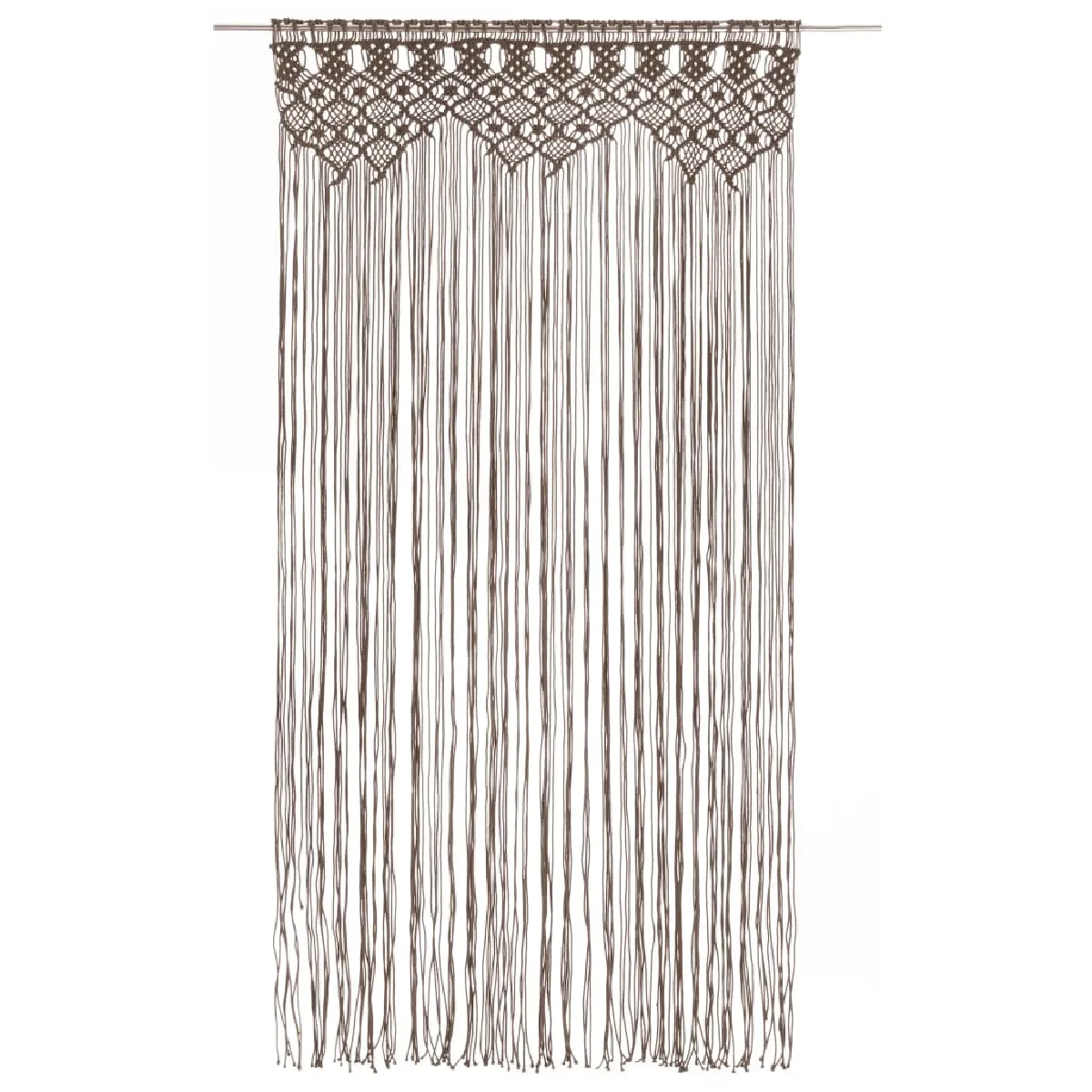 vidaXL Rideau macramé Taupe Coton