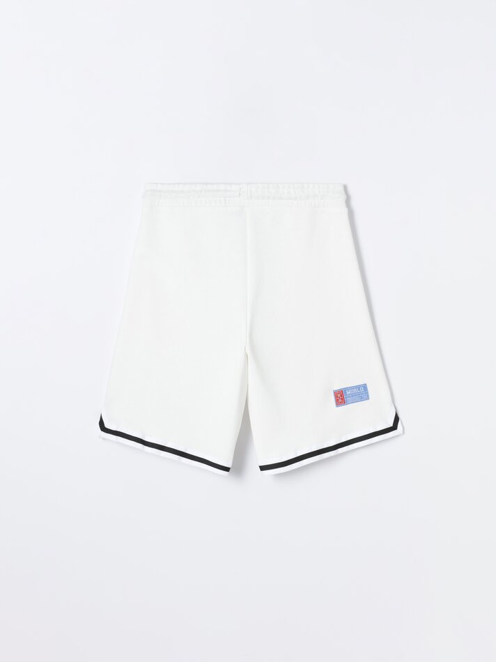 Bermuda esportiva estampada - Branca