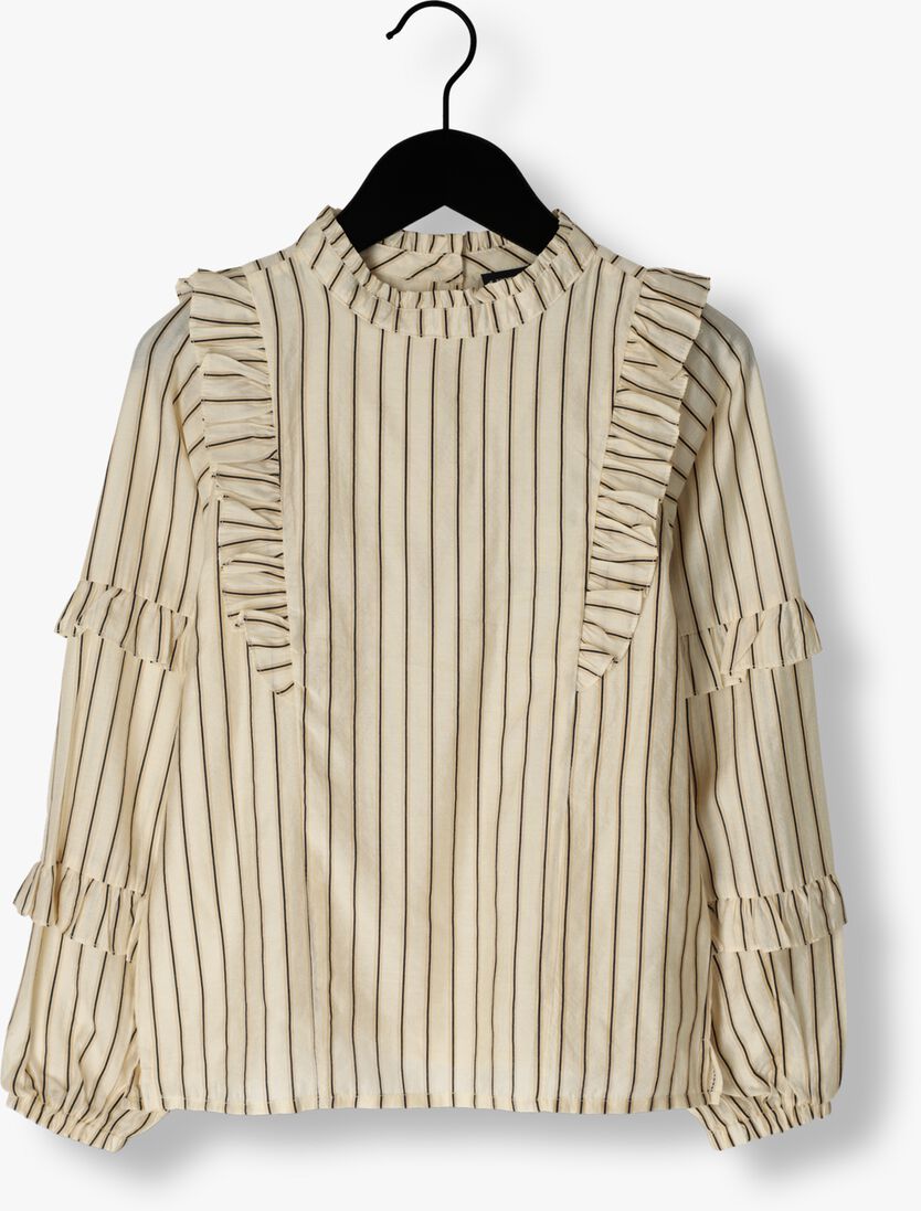 LIKE FLO gebroken wit like flo blouse woven stripe blouse with ruffles