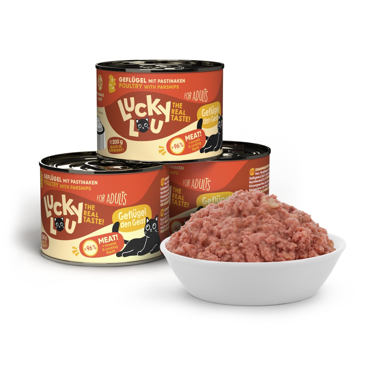 Lucky Lou Nassfutter Katze Adult Geflügel 6x200 g