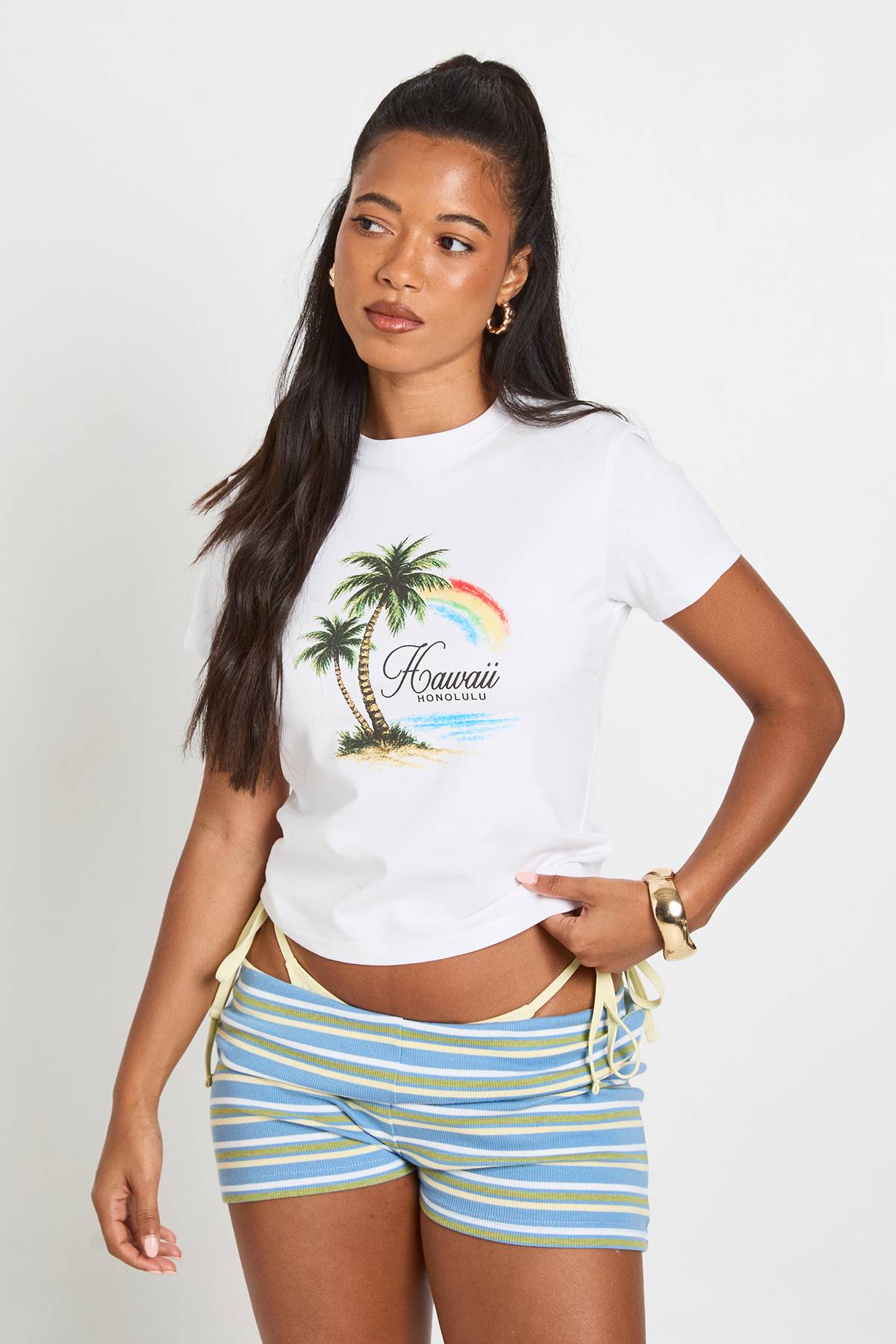 boohoo Short Mini Côtelé À Rayures