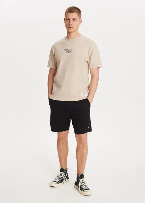 T-shirt met print capsule zand (ZAND)