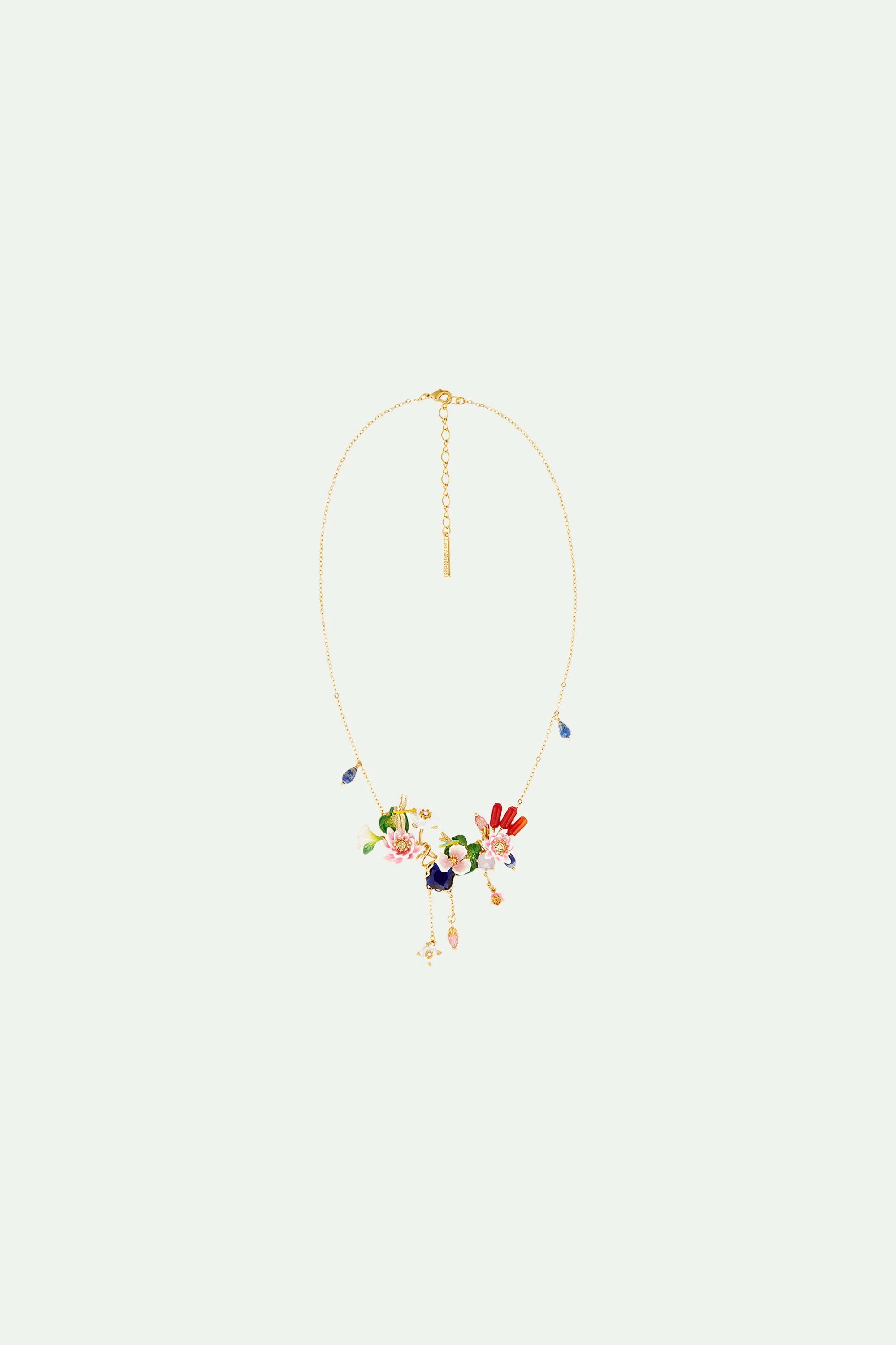 Collier plastron jardin flottant et lapis-lazuli | Multicolore
