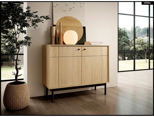 OTITEC - Commode – l.104 x h.83 x p.39 cm – osaka - chêne