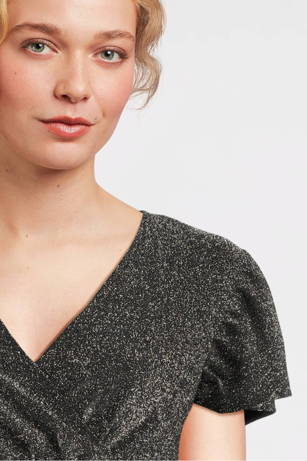 MAMALICIOUS voedings- en zwangerschapstop met glitters MLGLAM grijs