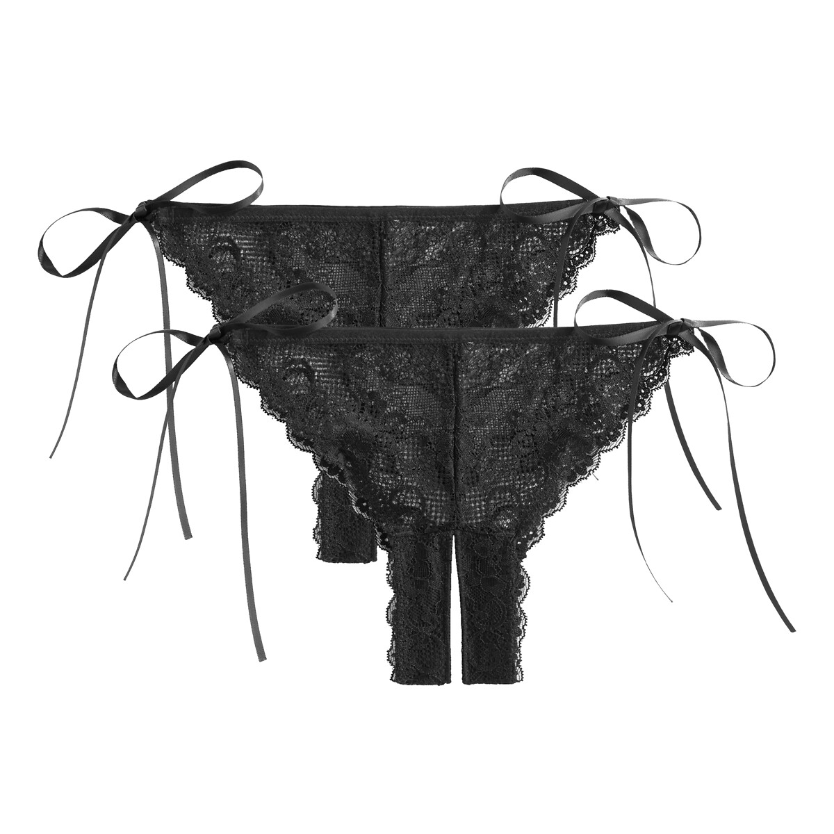 SUÍTE PRIVÉE<br>Conjunto de 2 calcinhas fio dental de renda com fenda