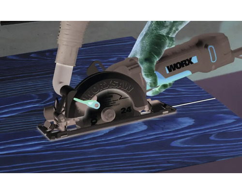 Worxsaw WORX Compact 480W 120mm/46mm WX439 handcirkelzaag inclusief koffer en accessoires