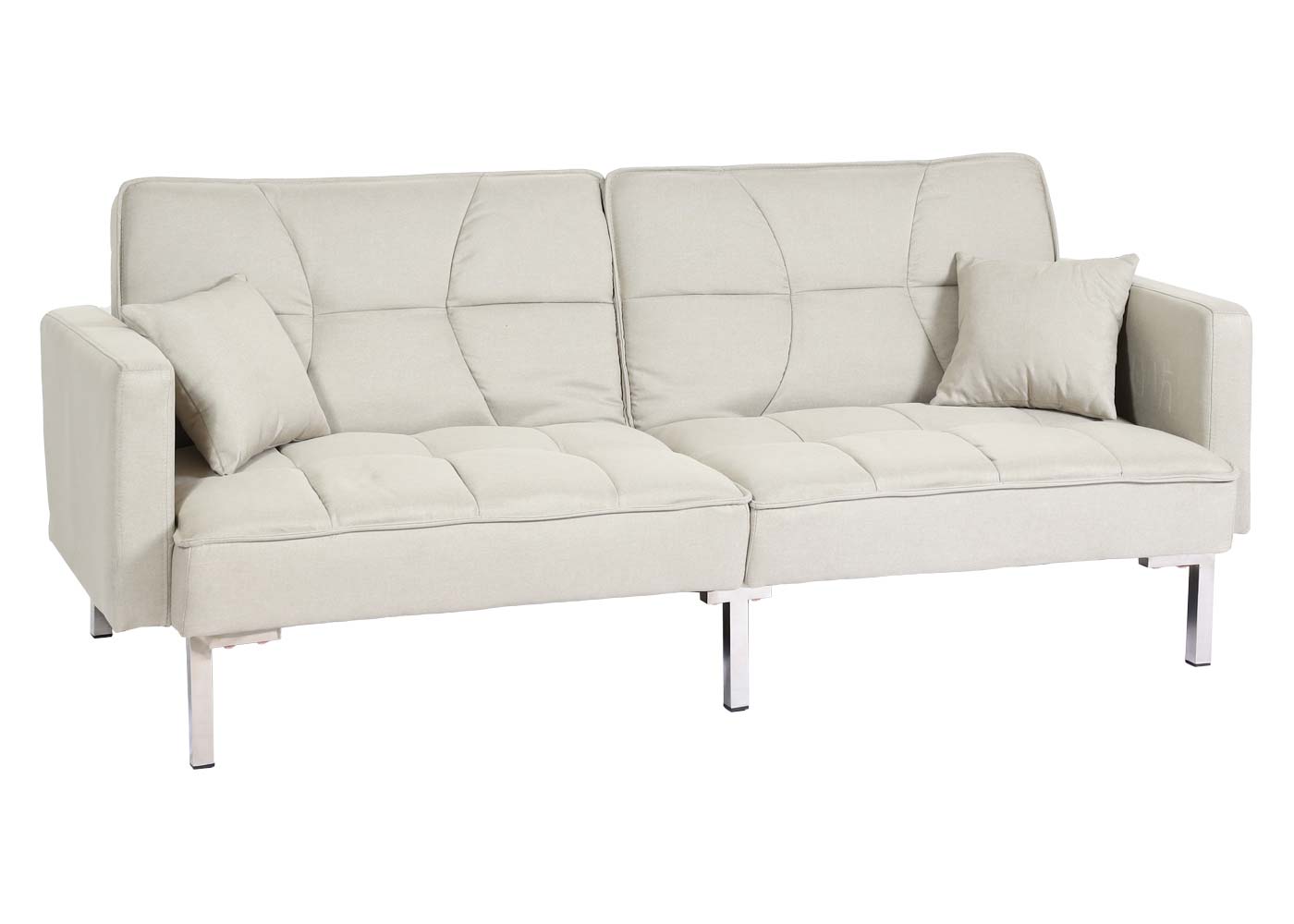 Schlafsofa MCW-K65, Schlafcouch Bettsofa Gästebett, Schlaffunktion Liegefläche 170x104 cm ~ Stoff/Textil creme-beige
