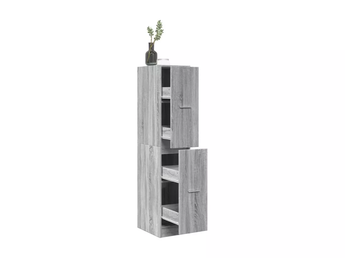 Armoire apothicaire sonoma gris 30x41x144,5cm bois d'ingénierie