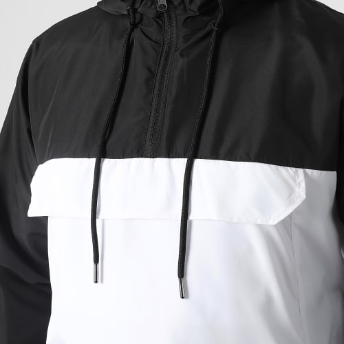 Coupe-Vent Col Zippé Bicolore 0071 Blanc Noir