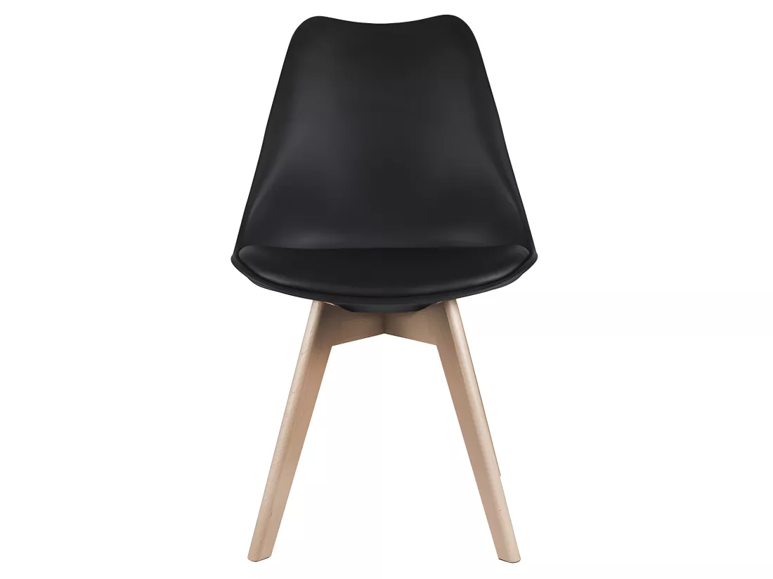 Lot de 6 chaises JODY - Polypropylène et Hêtre - Noir