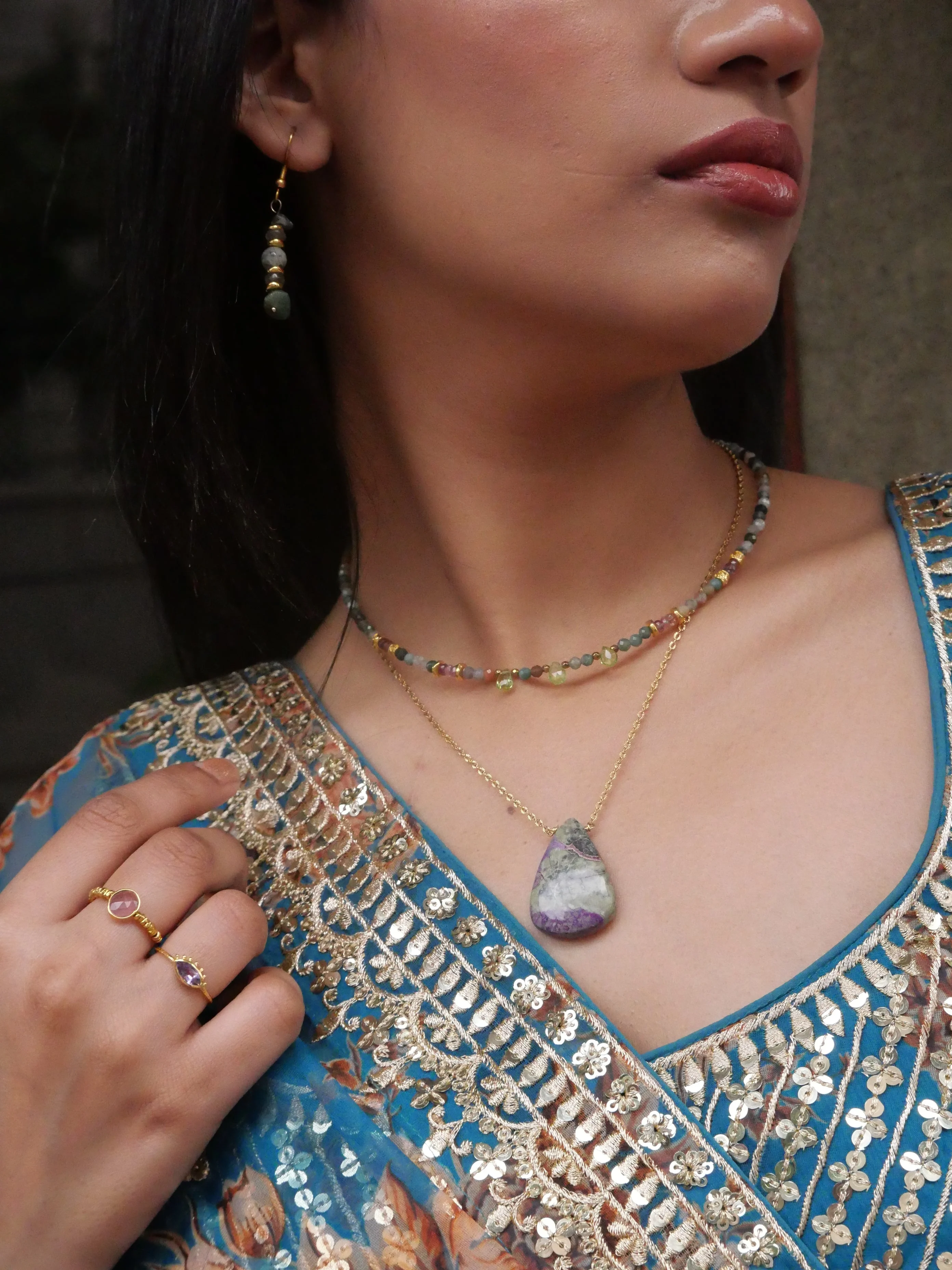SAROJINI - Collier agate indienne | Multicolore