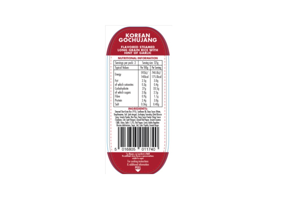 PREPARADO DE ARROZ VEETEE KOREAN GOCHUJANG 250G