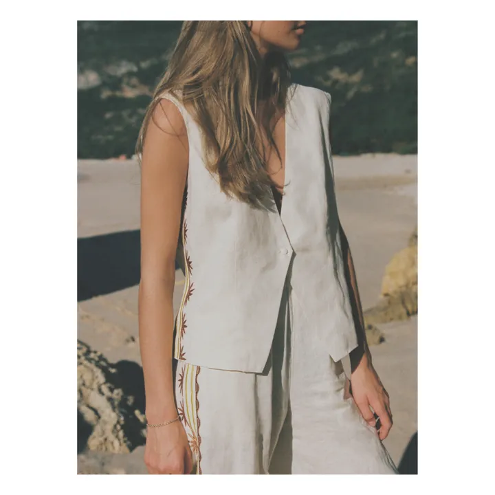 Soleil Soleil Top Ashton Broderies Lin | Ecru