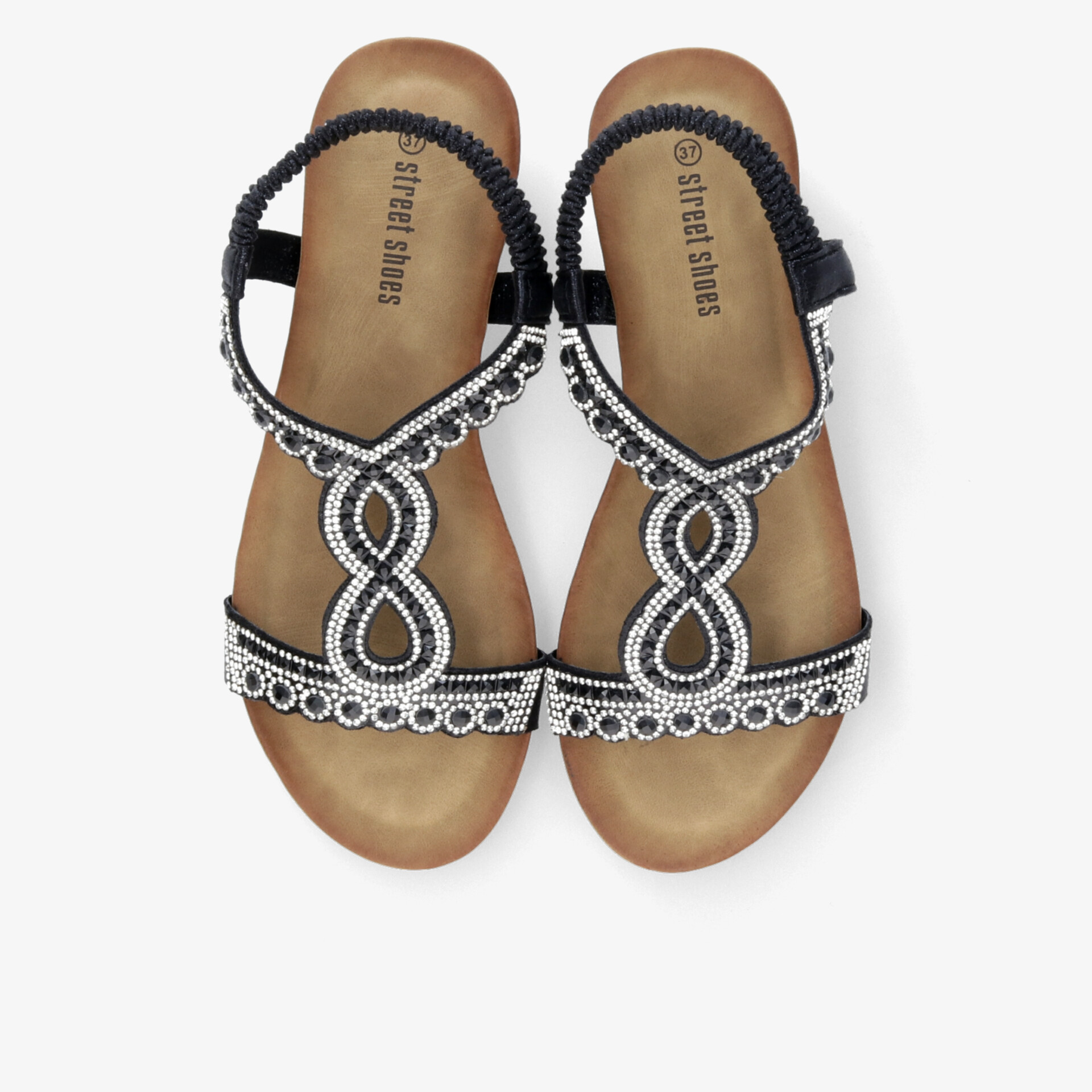street shoes Damen Keilsandalen schwarz