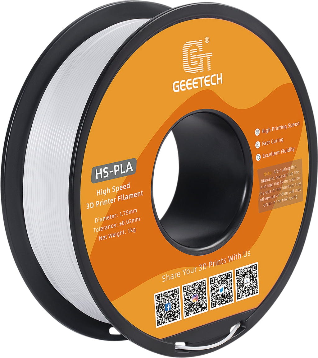 GEEETECH  HS-PLA White, 1,75 mm / 1000 g    Das Filament für Top-Leistung &  blitzschnelle Ergebnisse in White