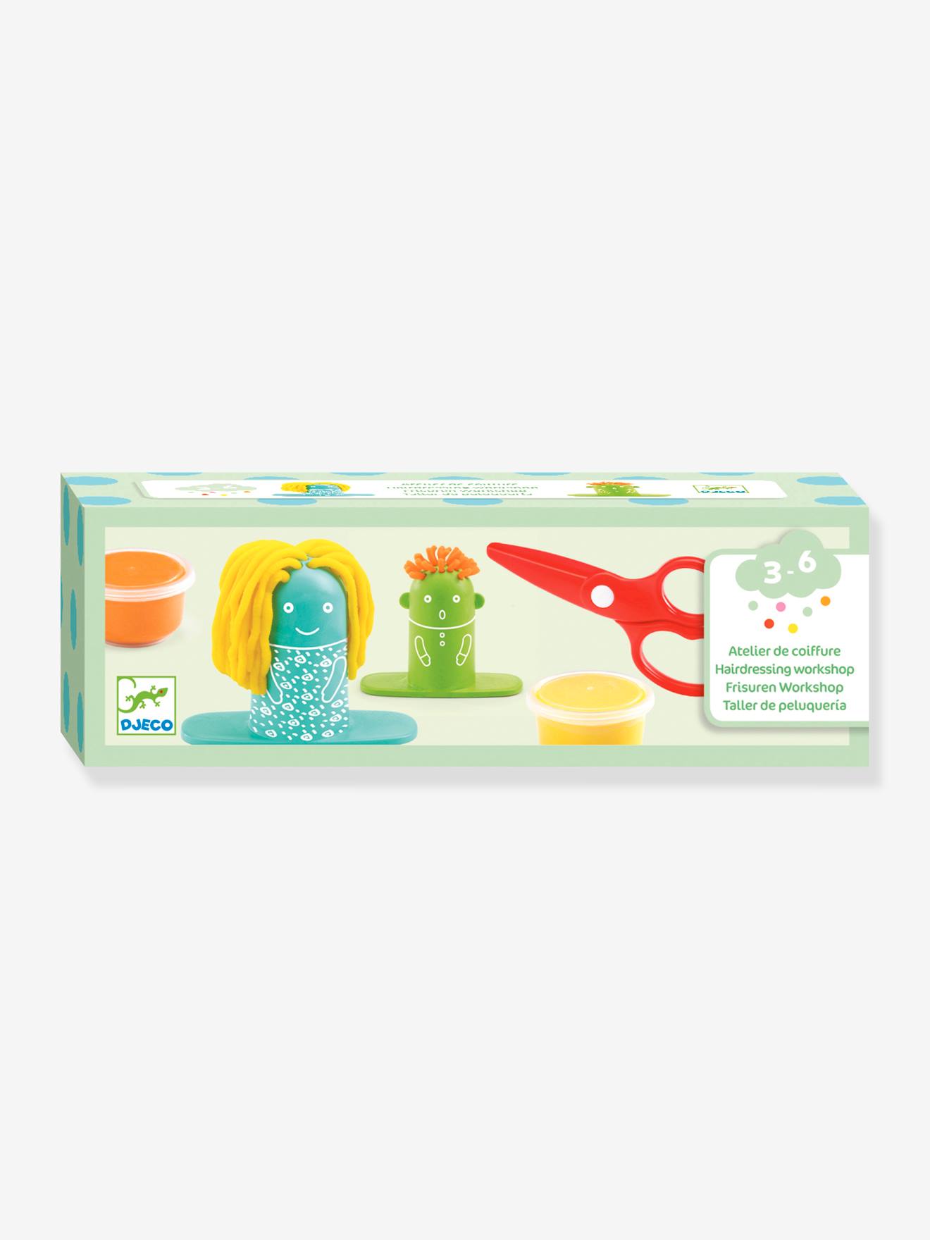 Oficina de cabeleireiro em plasticina verde DJECO