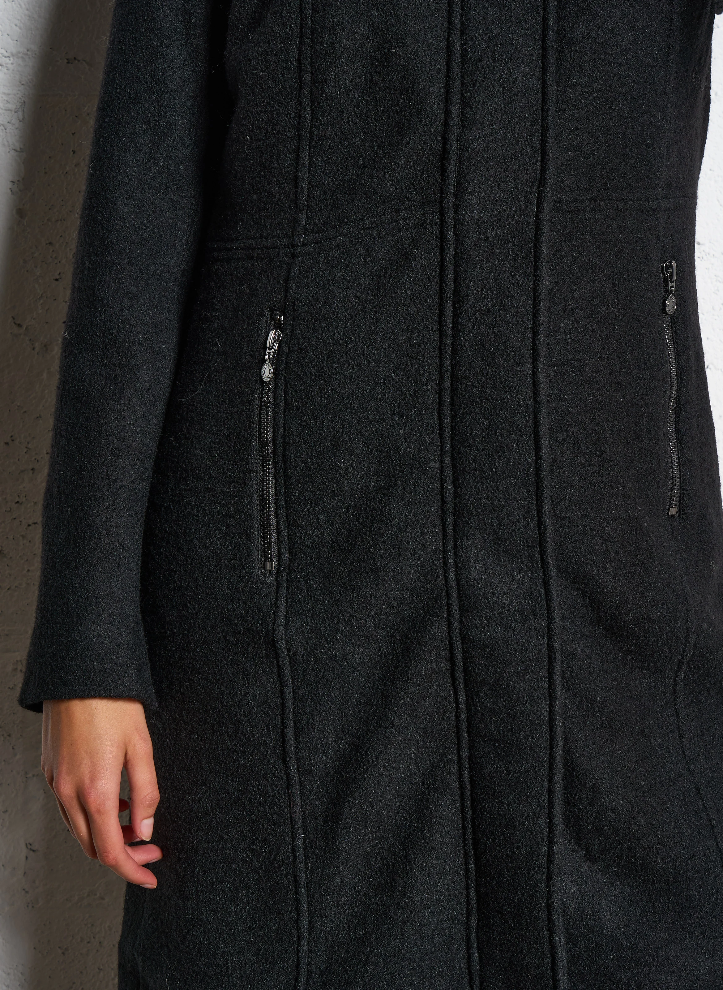 KAPLAN - Manteau long col montant | Noir