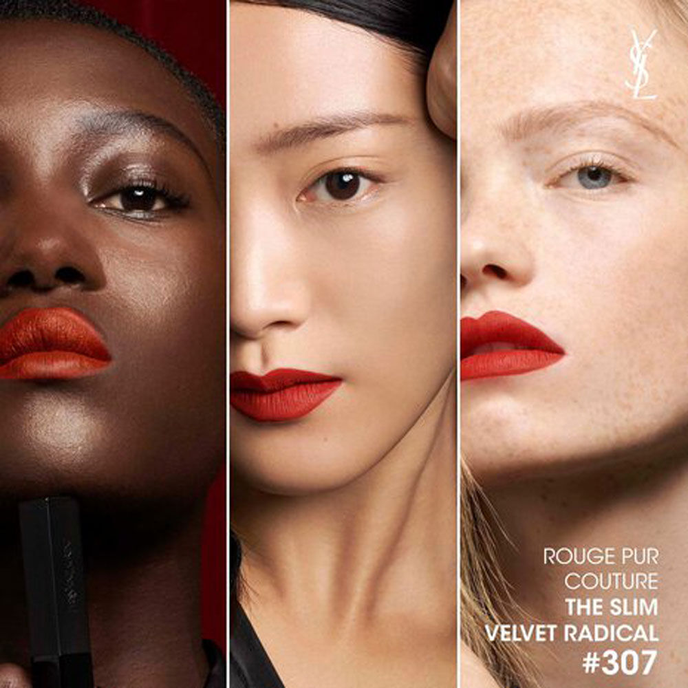 Rouge Pur Couture The Slim Velvet Radical  Rouge à Lèvres Mat Effet Velours - Longue Tenue et Confort - 307 Chili Uncovered
