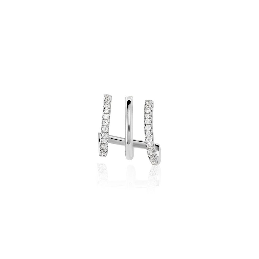 Créoles Minty Argent Blanc Oxyde De Zirconium