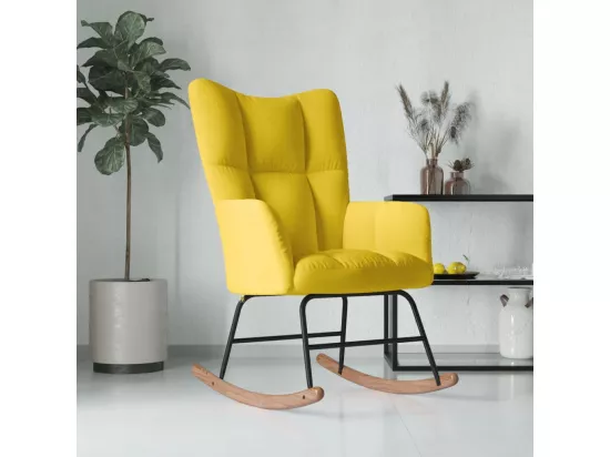 Chaise à bascule Jaune moutarde Velours