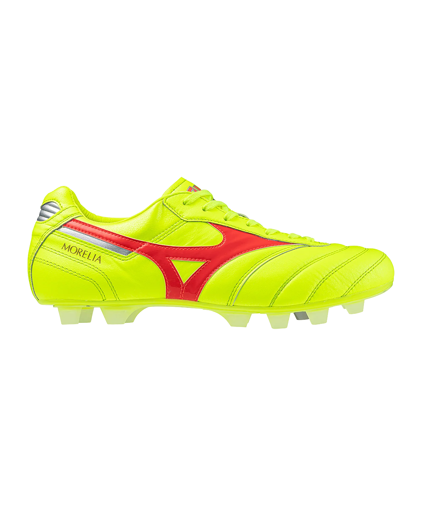 Mizuno Morelia II Made in Japan FG Dyna Gelb Rot Silber F45