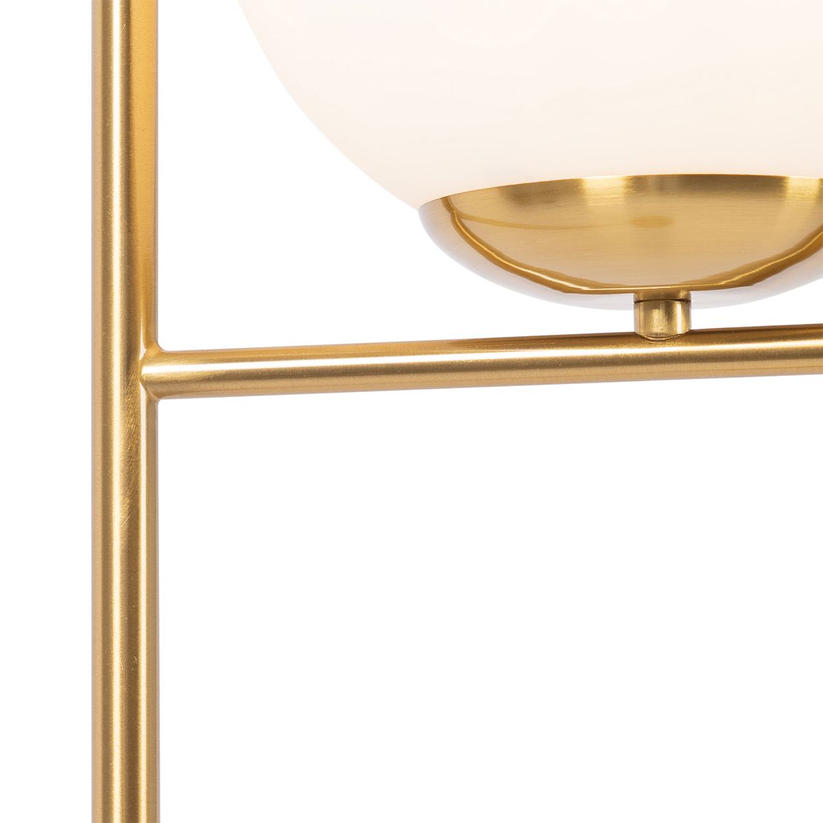 Art Deco vloerlamp goud en opaal glas - Flore