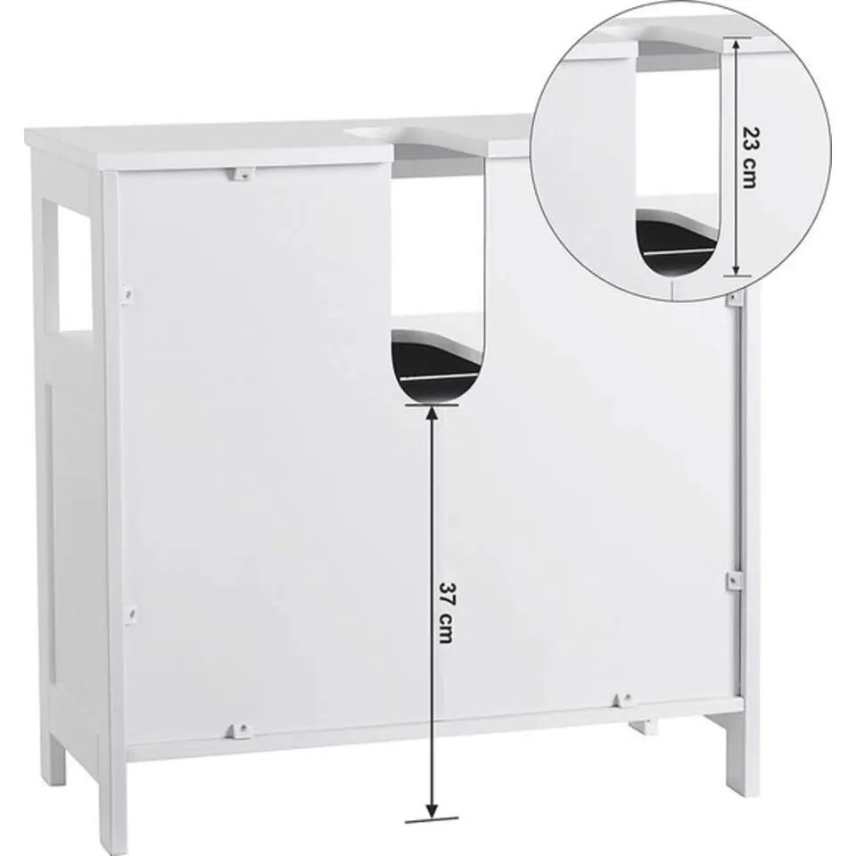 Parya Home Wastafelonderkast, zonder wastafel, veel opslag, wit