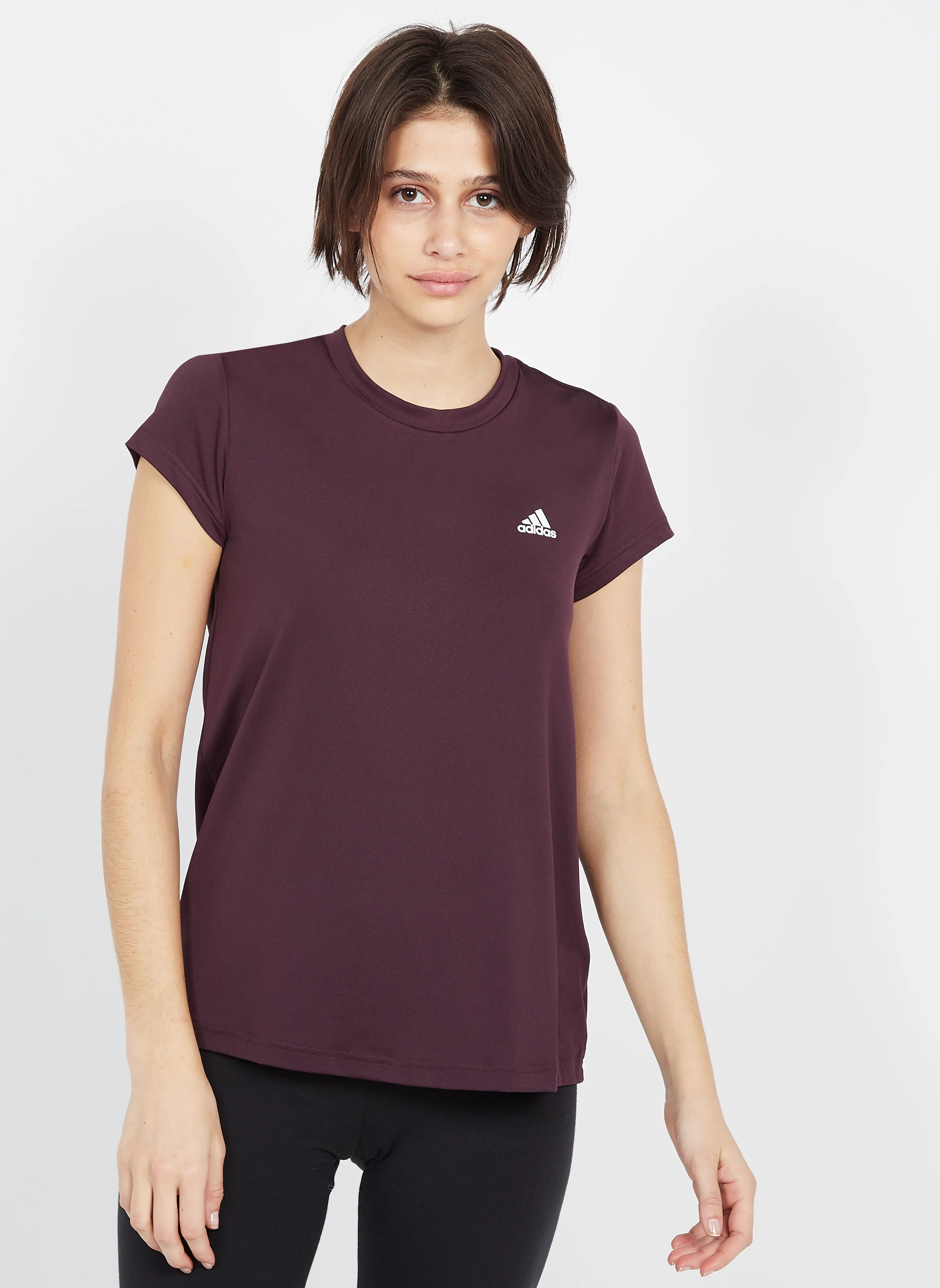 Tee-shirt col rond logo sérigraphié | Marron