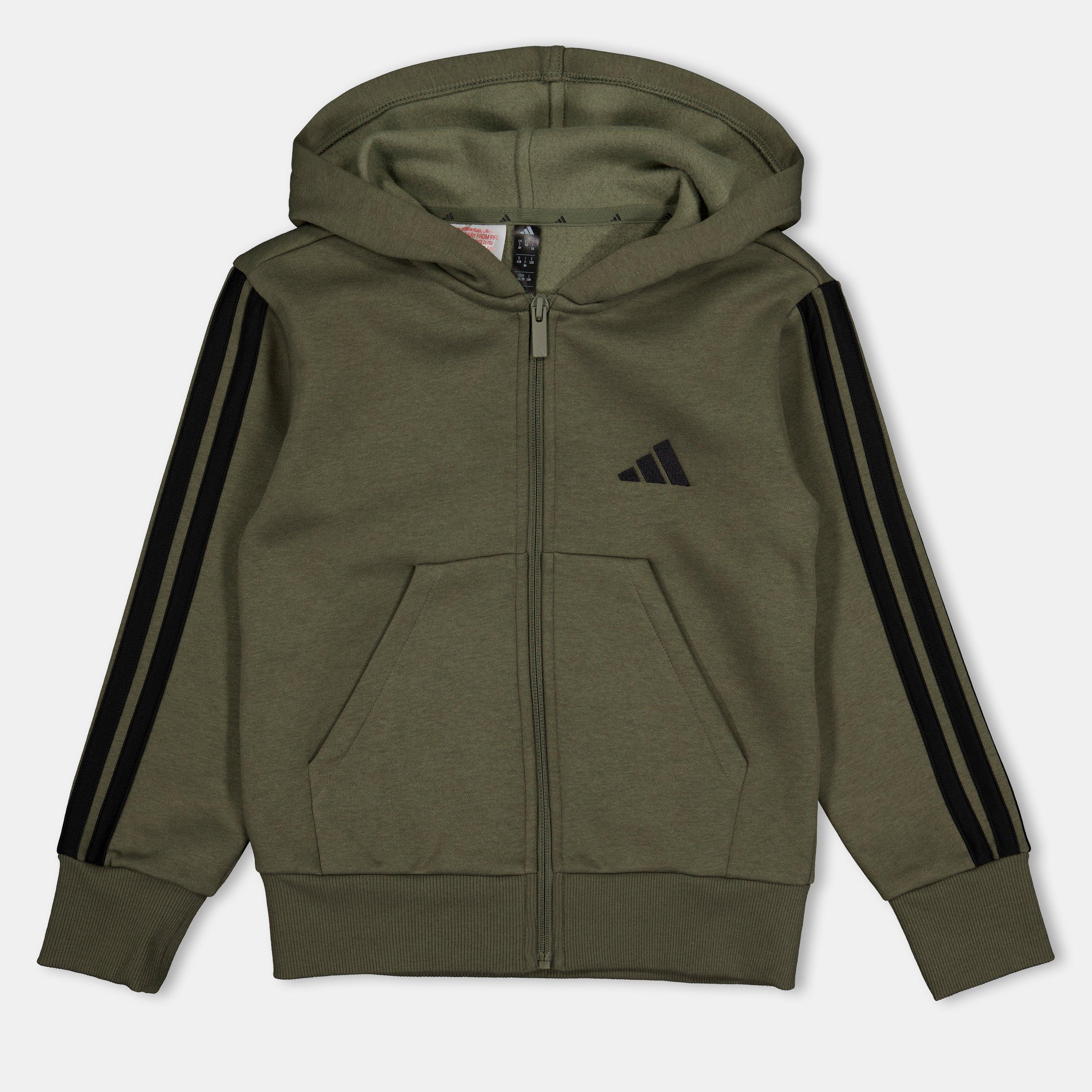 adidas 3-Stripe Essentials Full-Zip Hoodie Juniors