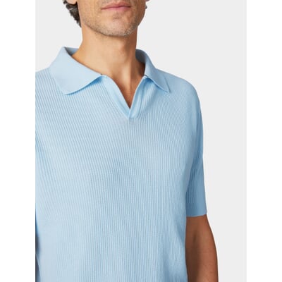 Herren-Strickpolo, Hellblau