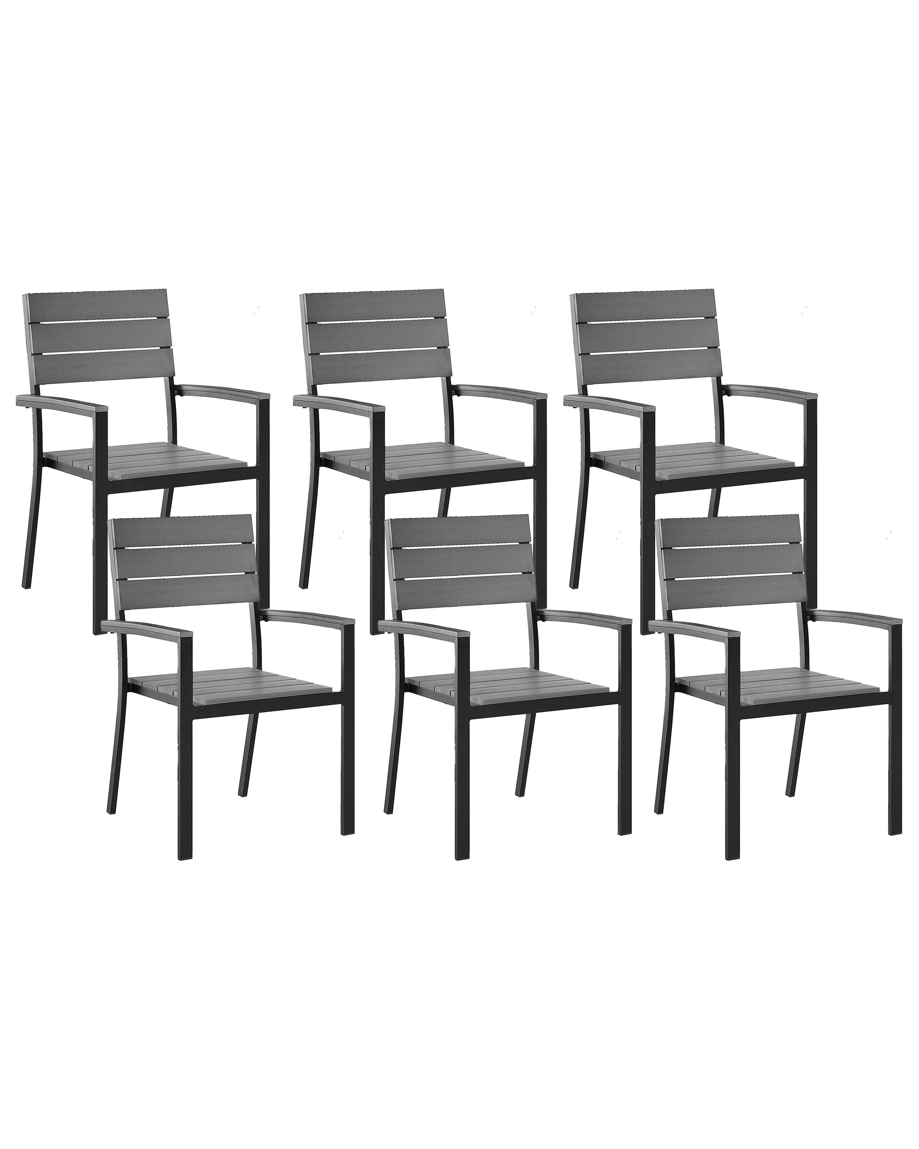 Set van 6 tuinstoelen COMO Grijs