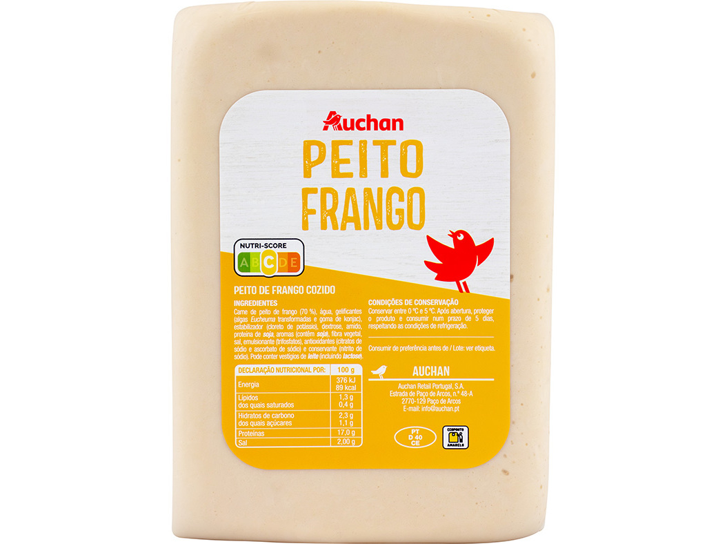 FIAMBRE DE PEITO FRANGO AUCHAN FATIADO NO BALCÃO KG
