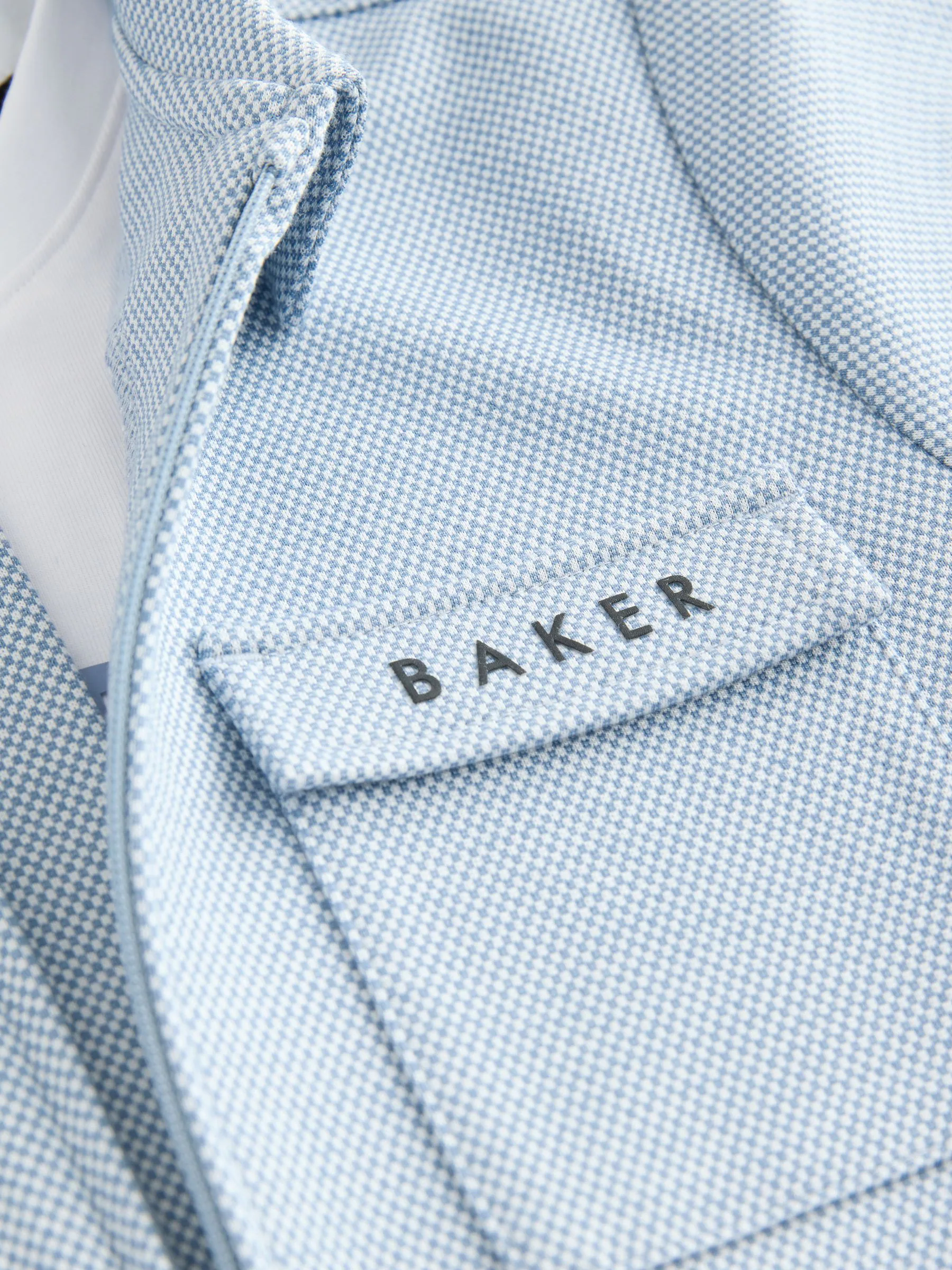 Blauw - Baker by Ted Baker 3 Piece Textured Jacket T-Shirt and Trousers Set