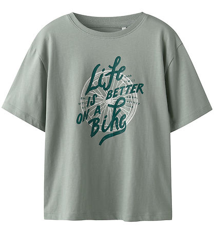 Name It T-Shirt - NkmVagno - Slate Grau/Fahrrad
