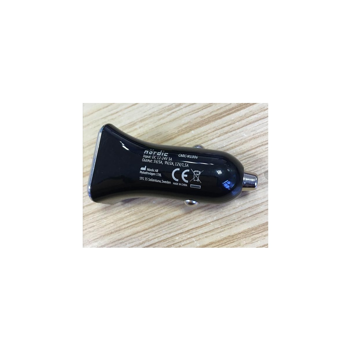NÖRDIC Quick Car Charger USB C Power Delivery 18W