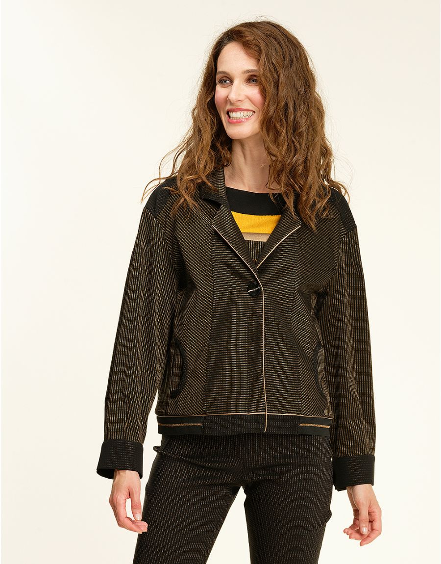 Blouson chic noir, bronze