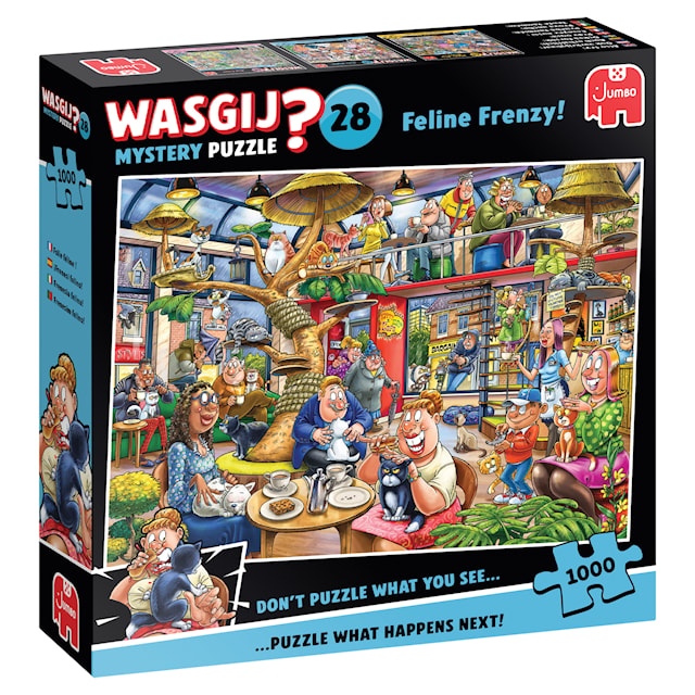 Wasgij Mystery 28 Puslespill Feline Frenzy! Puslespill 1000 brikker
