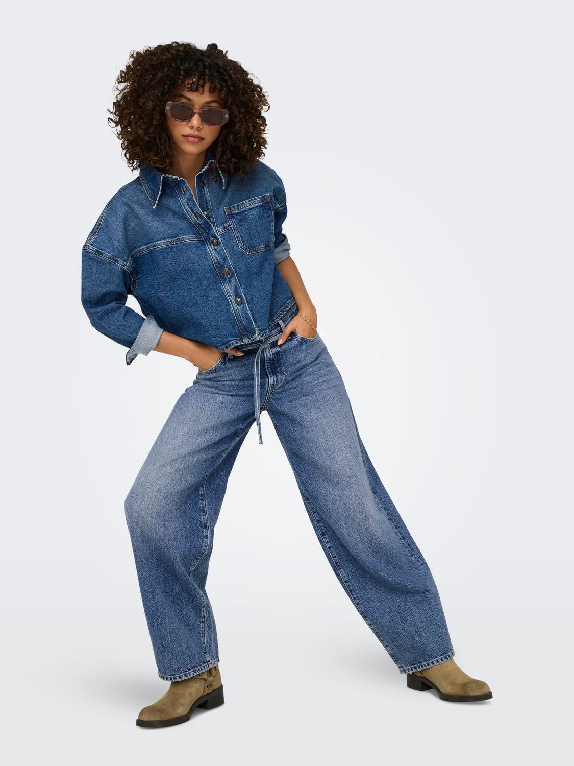 ONLGIANNA Mittlere Taille Ballon Schnitt Jeans Medium Blue Denim