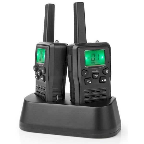 Nedis Walkie Talkies 10Km VOX 8 Canais c/ Base de Carregamento - WLTK1010BK